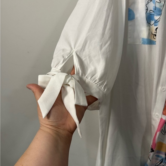 Shein -  White Floral Tunic Shirt - Picture 5 of 8